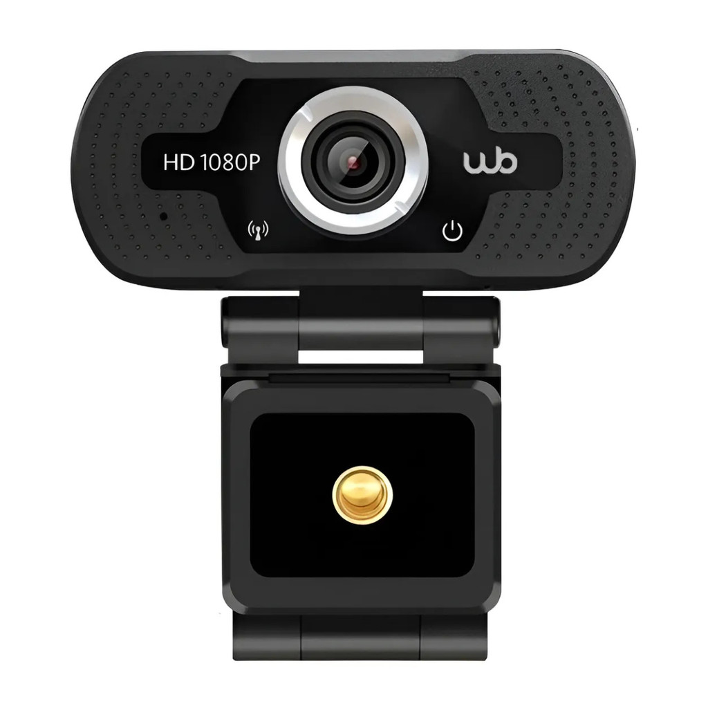 Webcam Full HD 1080P WB Amplo Ângulo 110° Com Tripé Removível Microfone Estéreo Integrado Preto