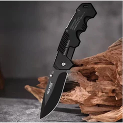 Canivete dobrável de aço inoxidável Preto (WJ-2203)