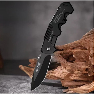 Canivete dobrável de aço inoxidável Preto (WJ-2203)