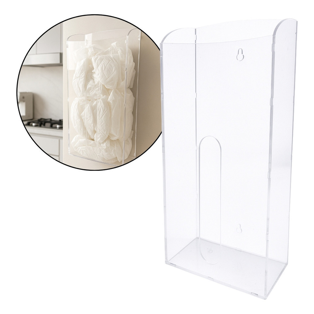 Suporte Sacolas Puxa Saco Parede Organização Cozinha Display Minimalista Acesso Rápido