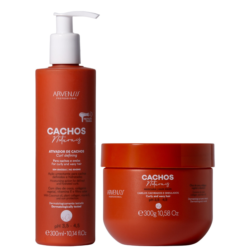 Kit Ativador + Mascara Arvensis Cachos Naturais Ondulados E Cacheados Hidratação Definição 300g