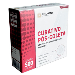 Curativo Branco Pós Coleta Redondo Adulto Descarpack 500 unidades em Oferta na Shopee