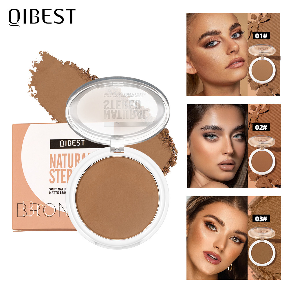 QIBEST Creme Contorno Paleta Bronzeamento Escuro Pó Charlotte Maquiagem Para Iluminador Facial