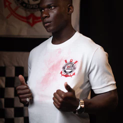 Camisa Corinthians Sangue Retrô Zé Maria 1983 Off-white Masculina Oficial