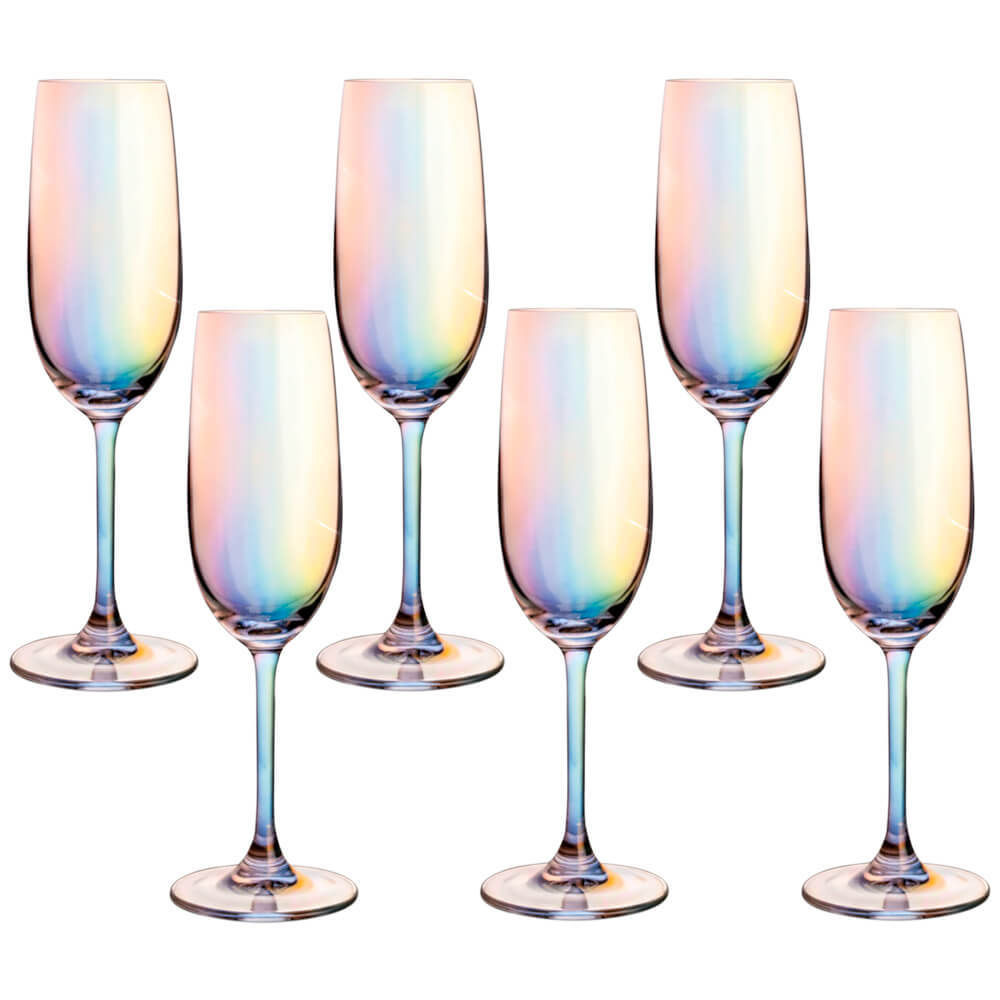 Jogo de Taças de Champagne Furta Cor de Cristal com Titânio Dom Paris 230ml 6 peças - Seu Lar em Oferta na Shopee