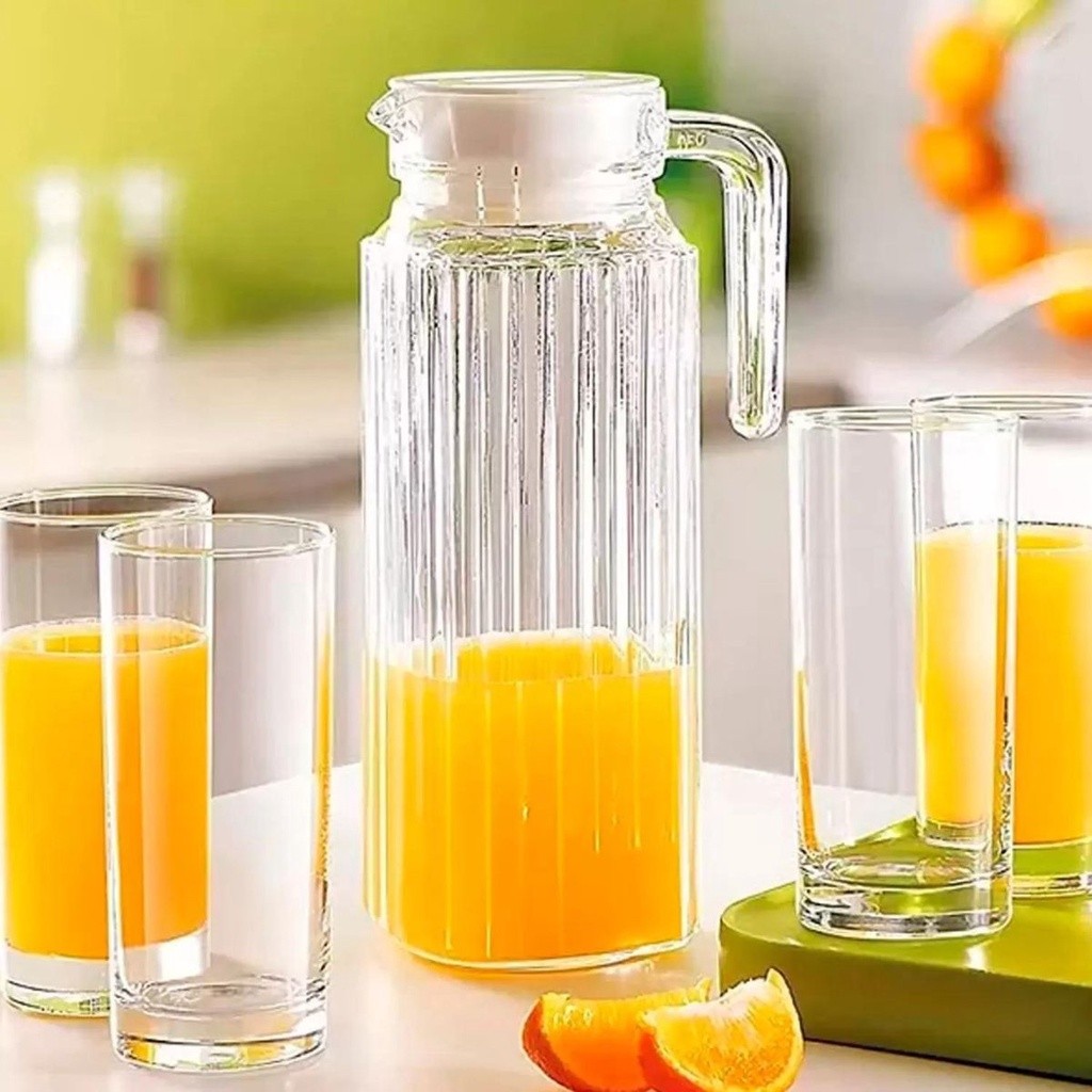 2 Jarras De Vidro Transparente 1 Litro Com Tampa