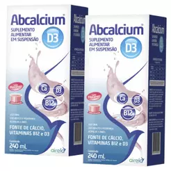 Kit Com 02 Abcalcium D3 + Cálcio + Vitamina B12 240ml Solução Oral - Airela