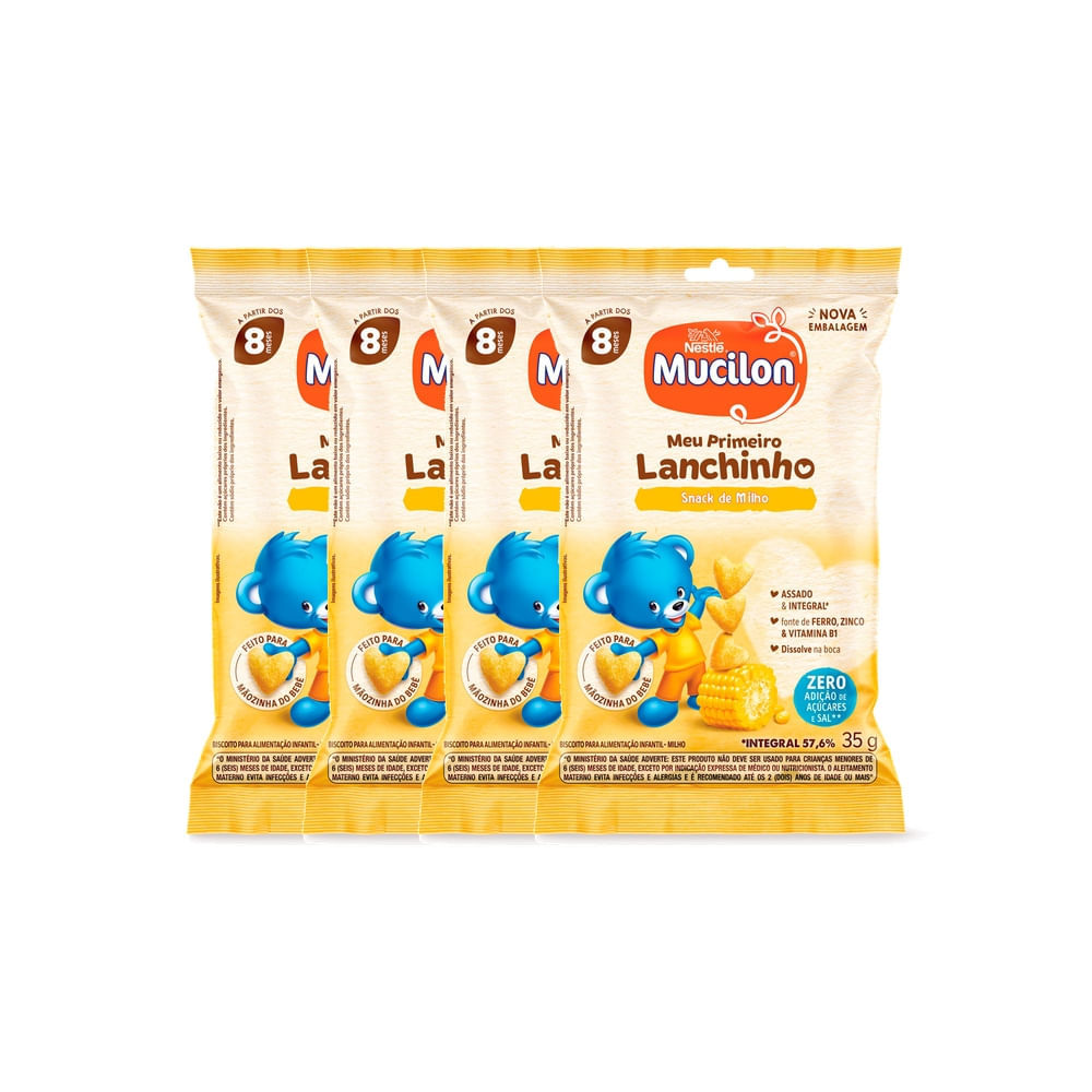 Kit 4 Snack Mucilon Tradicional 35g em Oferta na Shopee