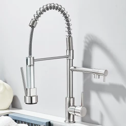 Torneira Cozinha Gourmet Monocomando Com Spray Extensor flexível para ajustar Rotação 360° Inox 304