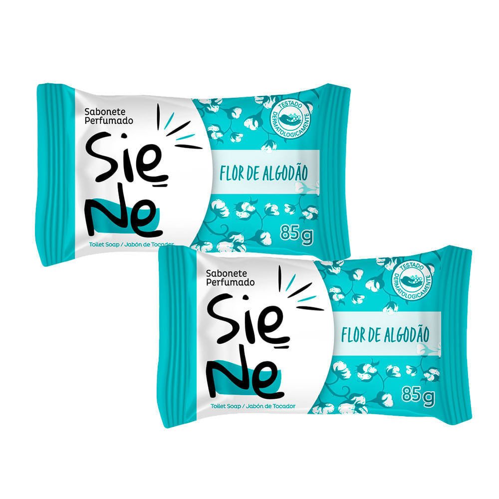 Kit 2 Sabonete Perfumado em Barra Siene Flor de Algodão 85g em Oferta na Shopee