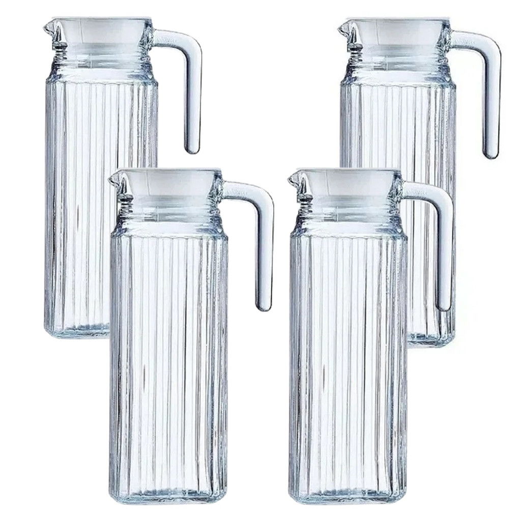 Kit 4 Jarras De Vidro C/ Tampa  - 1 Litro em Oferta na Shopee