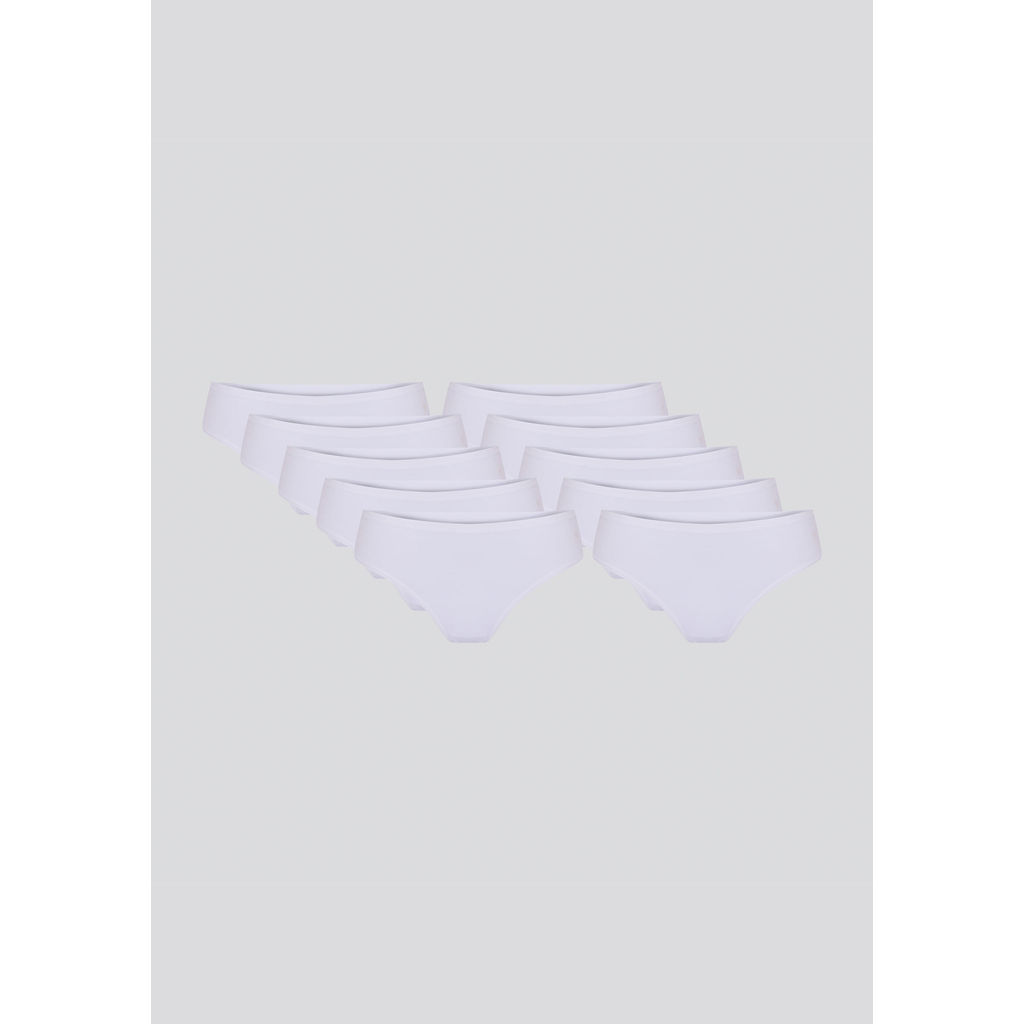 Kit 10 Calcinhas Básicas Biquíni Em Algodão
