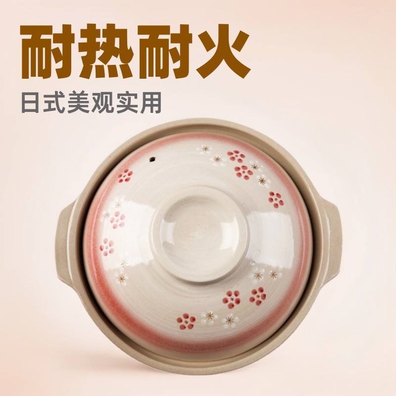 Conjunto de Panela de Barro Estilo Japonês com Tampa para Macarrão de Arroz, Frango Assado, Panela de Cerâmica para Enso