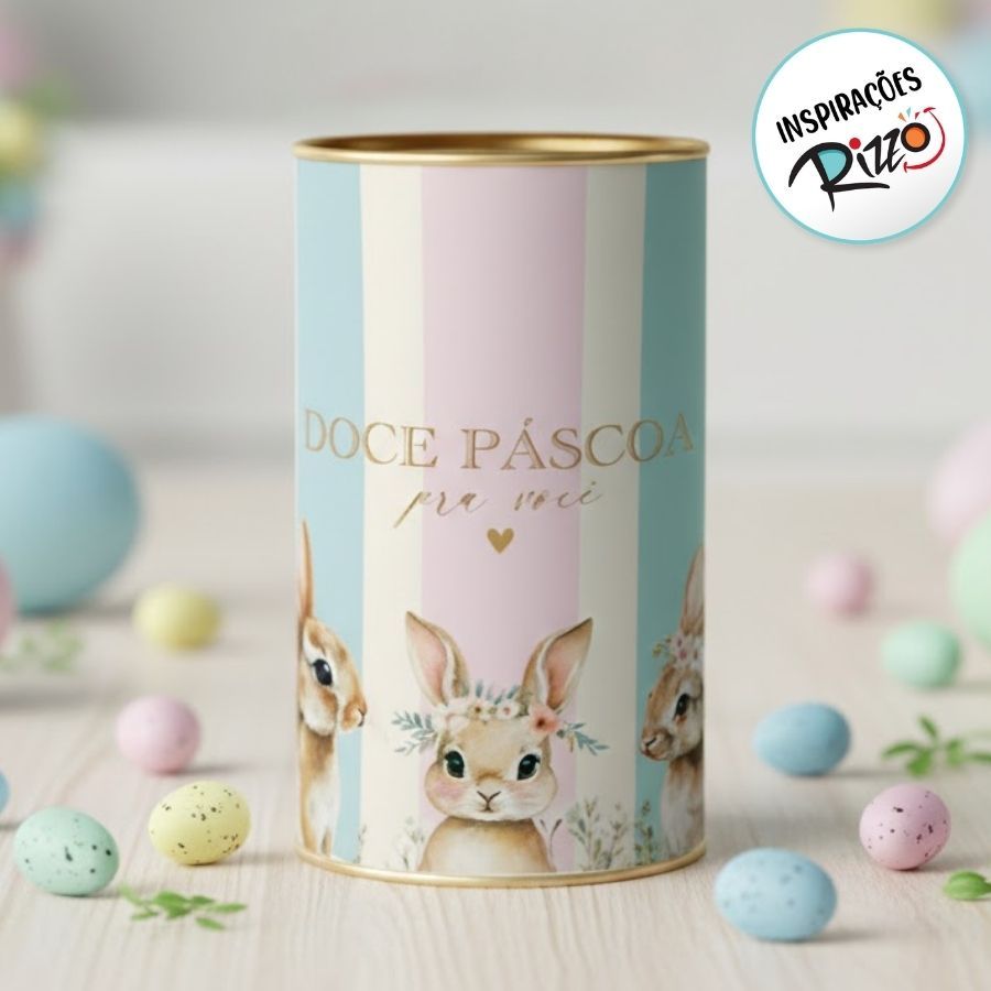 Lata Rigida para Ovos de 500g - Doce Páscoa pra Você - 12,5x22cm - 1 unidade - Cromus - Rizzo em Oferta na Shopee