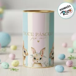 Lata Rigida para Ovos de 500g - Doce Páscoa pra Você - 12,5x22cm - 1 unidade - Cromus - Rizzo