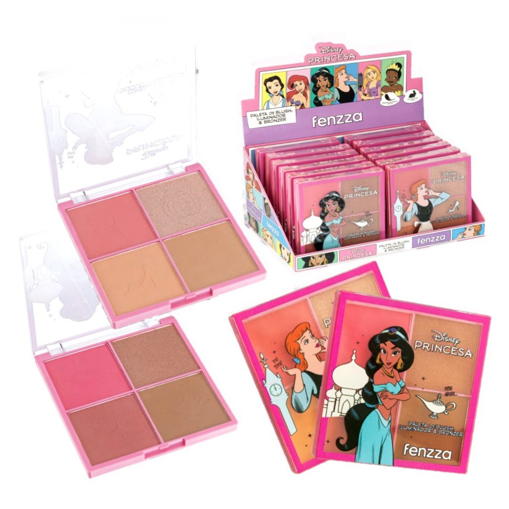 Fenzza - Paleta Blush Iluminador Contorno DIS128 - 12 Und