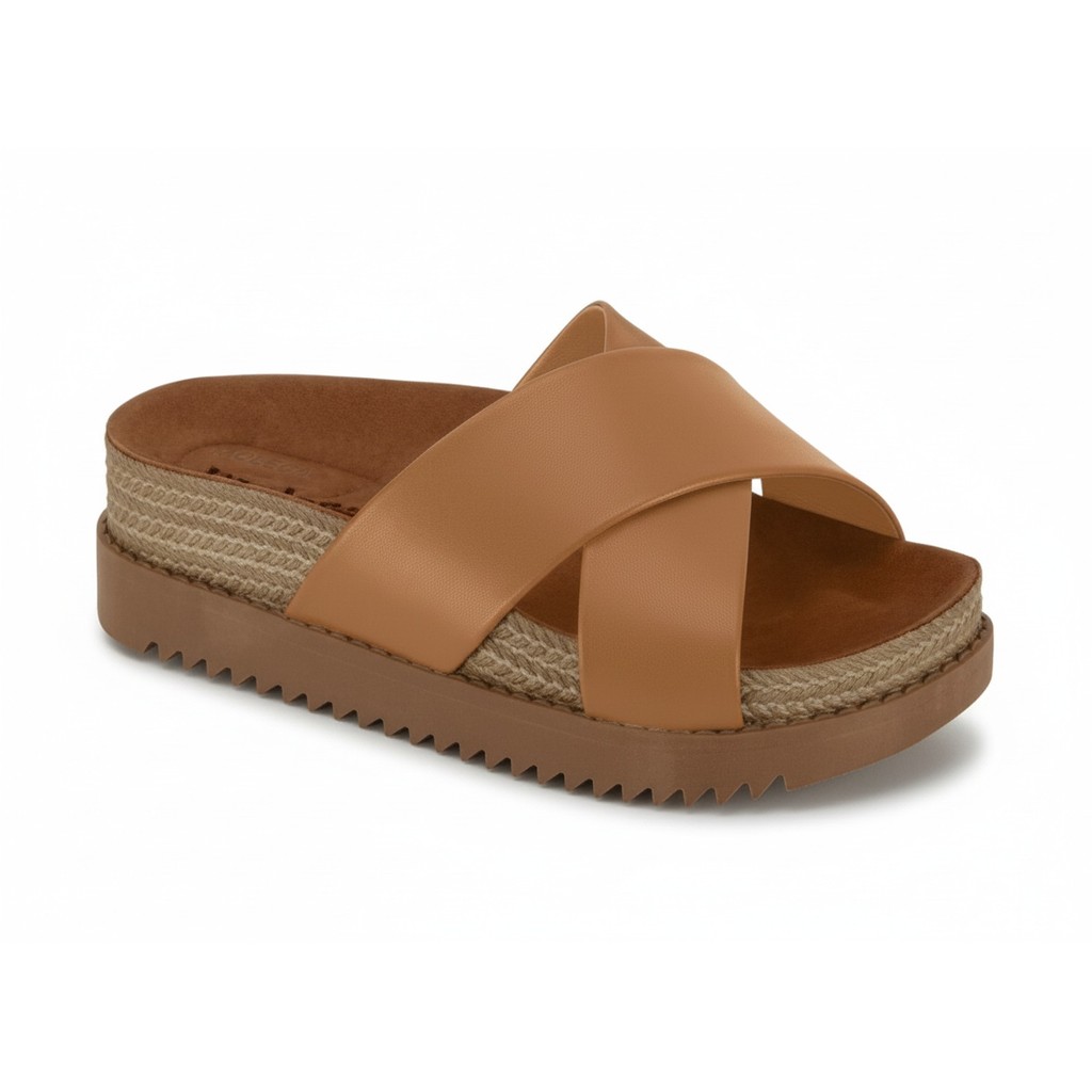 Moleca Tamanco Napa Turim Camel Feminino Pratico e Seguro