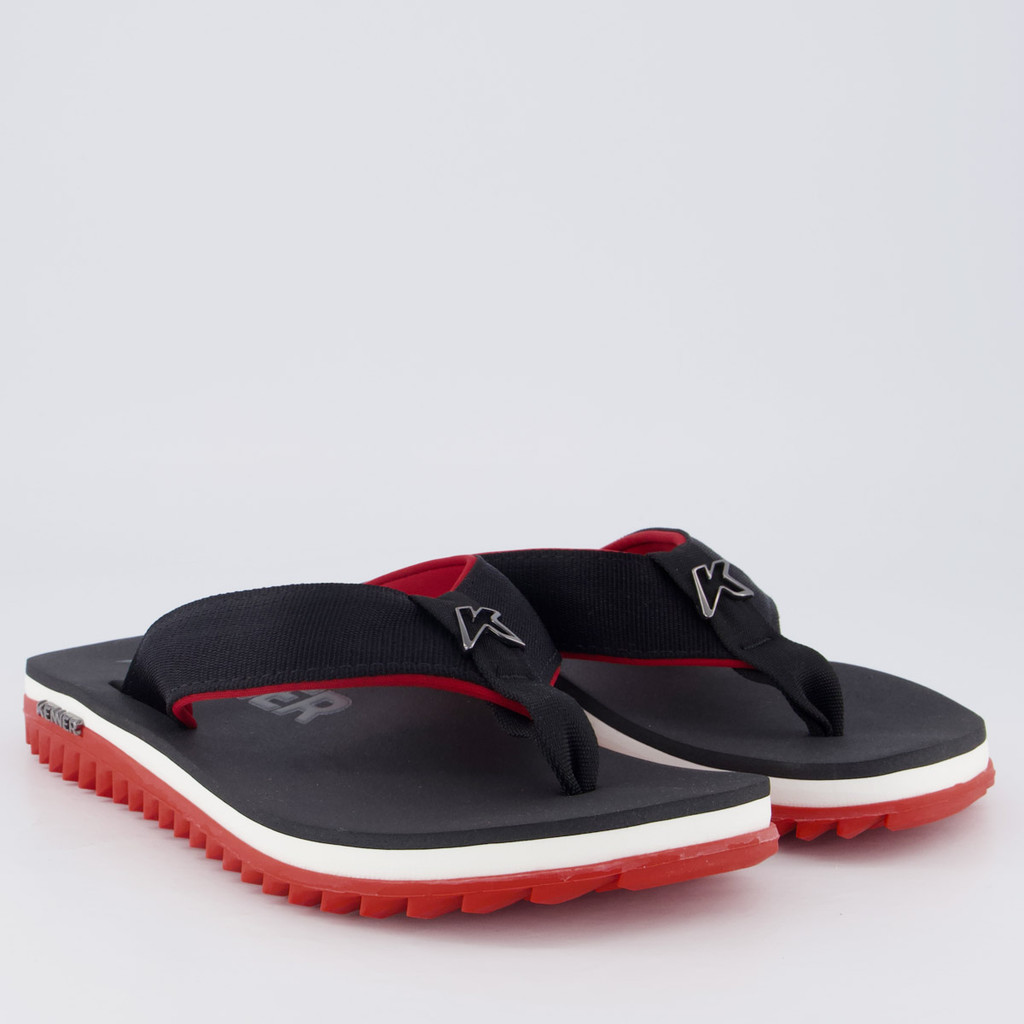 Detalhes do Chinelo Kenner Kivah Line Preto e Vermelho