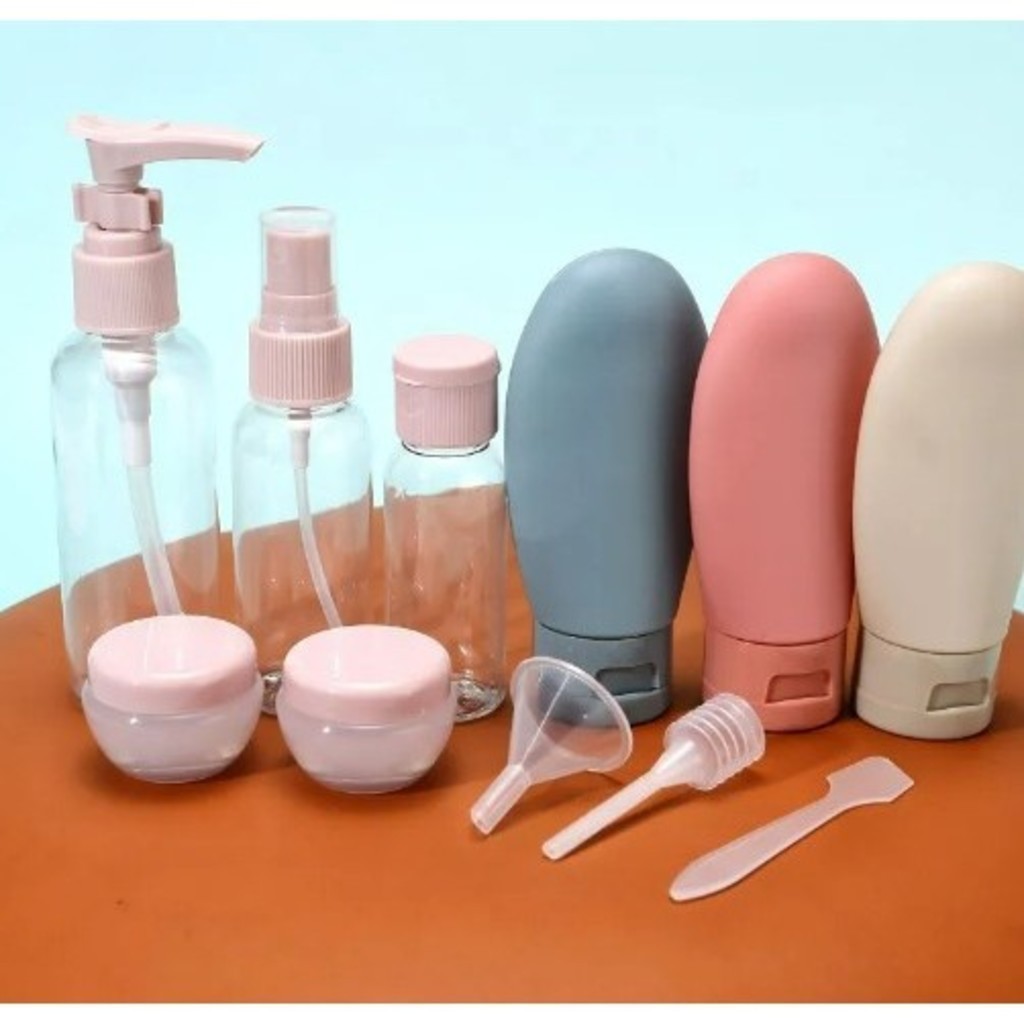 ANA1108 Kit 11 Frascos Viagem Shampoo Creme Sabonete Cuidados Pessoais