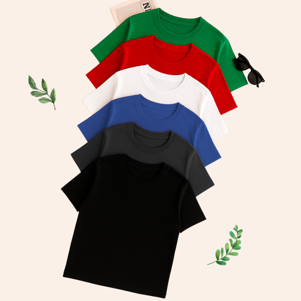 Kit 6 Camisetas Básicas Masculinas Casual 100% Algodão Qualidade Reforço Ombro a Ombro Slim Lazer Treino Academia