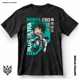 Camisa Deku Izuku Midoriya My Hero Academia Blusa Camiseta de Animes 100% Algodão em Oferta na Shopee