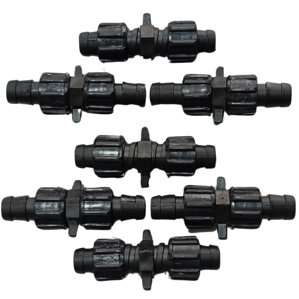 Emenda 16mm c/rosca p/ fita gotejadora 10unidades em Oferta na Shopee