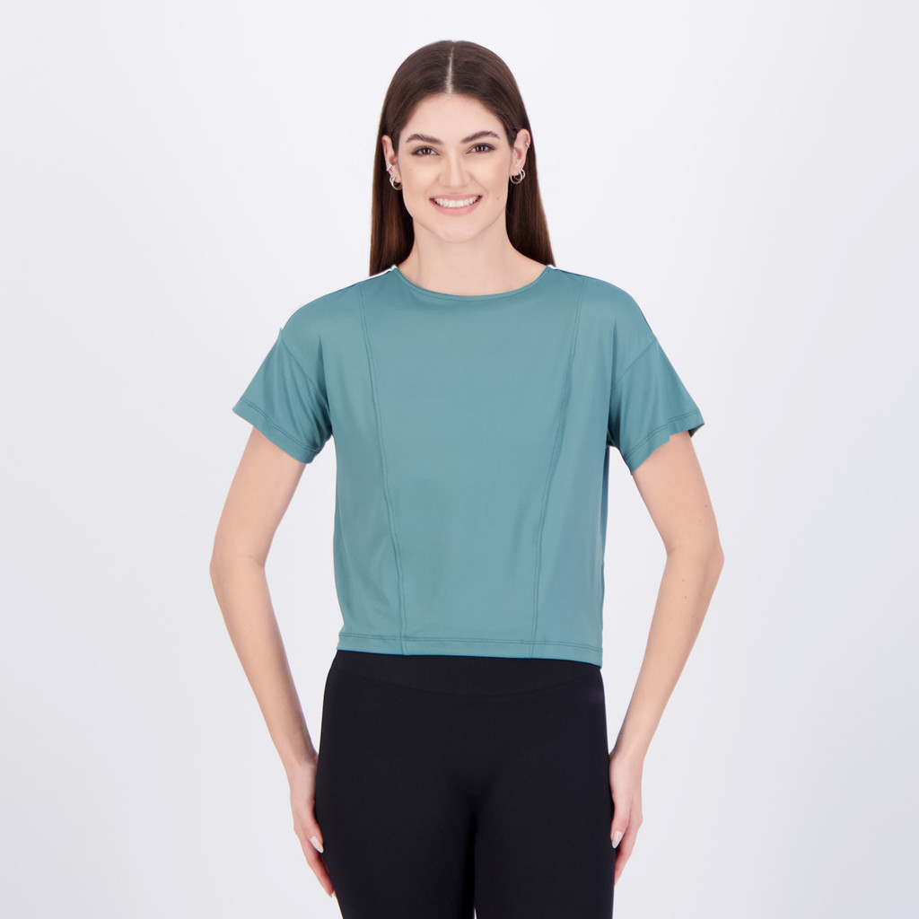 Cropped Fila Adaptable Classic Sports Feminino Verde e Branco