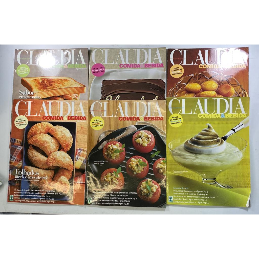 Kit 6 Revistas Claudia Comida e Bebida