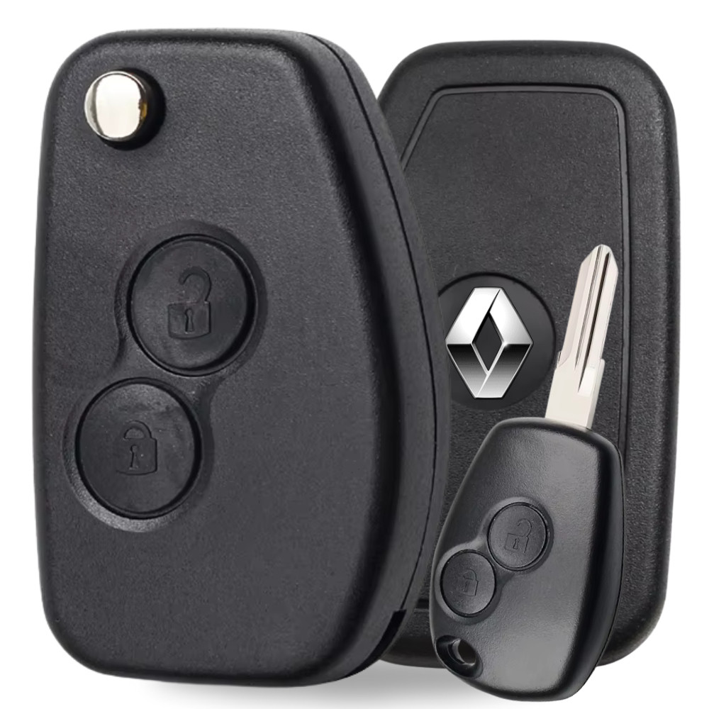 Carcaça Chave Canivete Sandero Renault Logan Clio2 Botões
