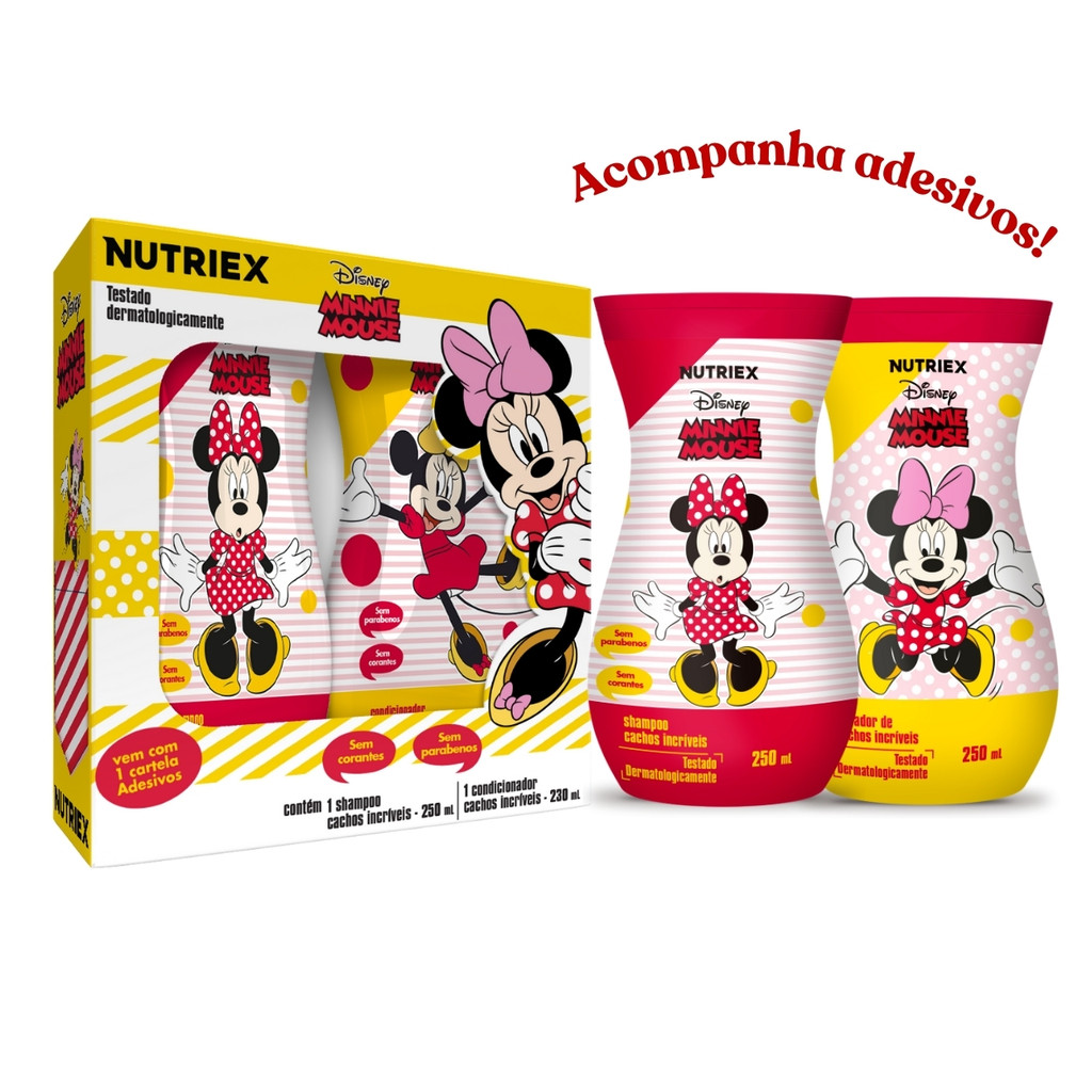 Kit Shampoo E Condicionador Infantil Minnie Cachos Nutriex