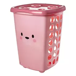 Cesto Roupas Brinquedos Infantil Enxoval Bear Rosa Plasútil