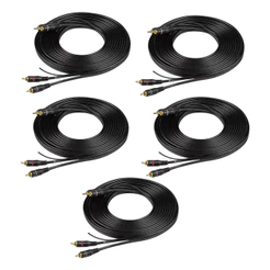 KIT 5 CABO RCA OURO 5MM PERMAK PARA SOM AUTOMOTIVO