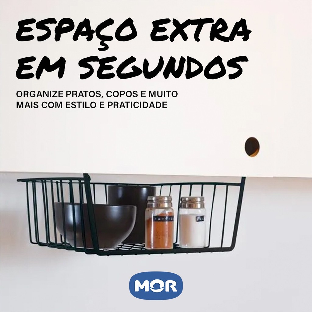 Cesto Organizador Aramado Prateleira Grande Multiuso Suspenso Armário Inox em Oferta na Shopee