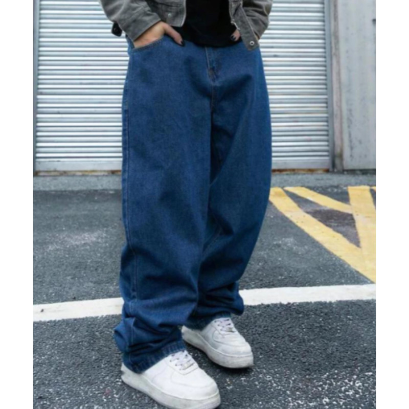 Calça Jeans Oversized Masculina Balão Boca Larga Baggy Skatista Streetwear Calca Reta Wide Leg Bag