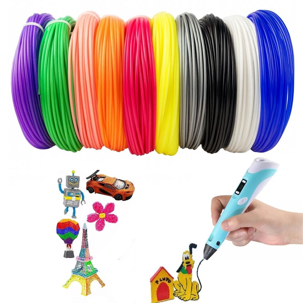 Kit Refil De Filamento PLA Para Caneta Impressora 3D Com 10 Bobinas 100m ENVIO IMEDIATO