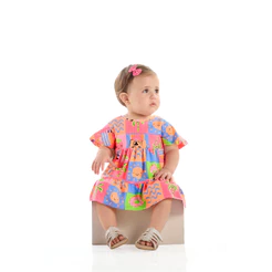 Vestido em Cotton de Manga Evasê Quimby