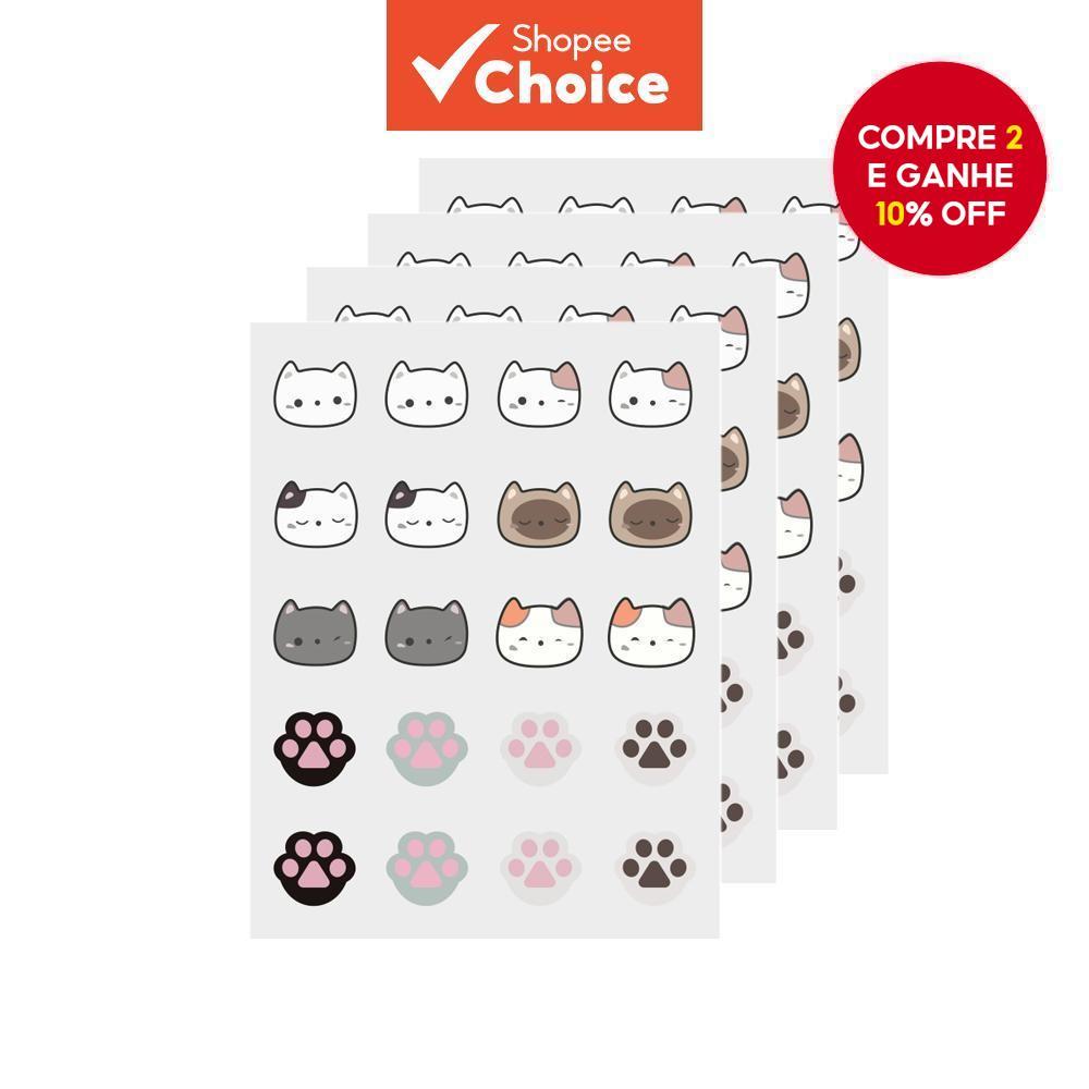 Adesivos para espinhas em hidrocolóide, formato de gato, absorve impurezas, 20 peças por pacote.