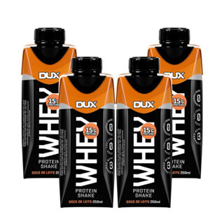 Kit 4 Bebida Láctea UHT Whey Protein Shake Dux Sabor Doce de Leite com 15g de Proteína 250ml em Oferta na Shopee