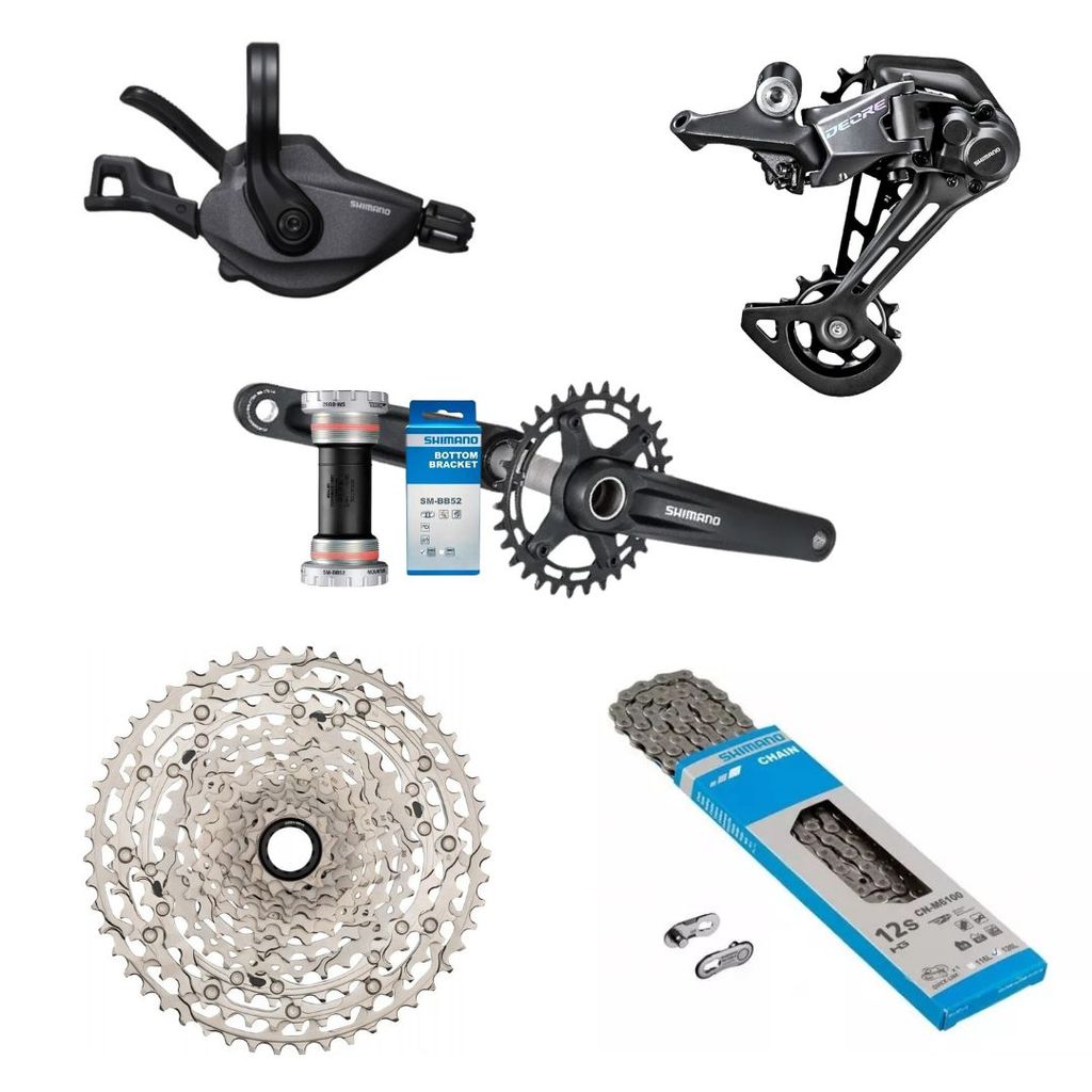 Kit Grupo Shimano Deore M6100 12v Completo MicroSpline Pdv Hollowtec