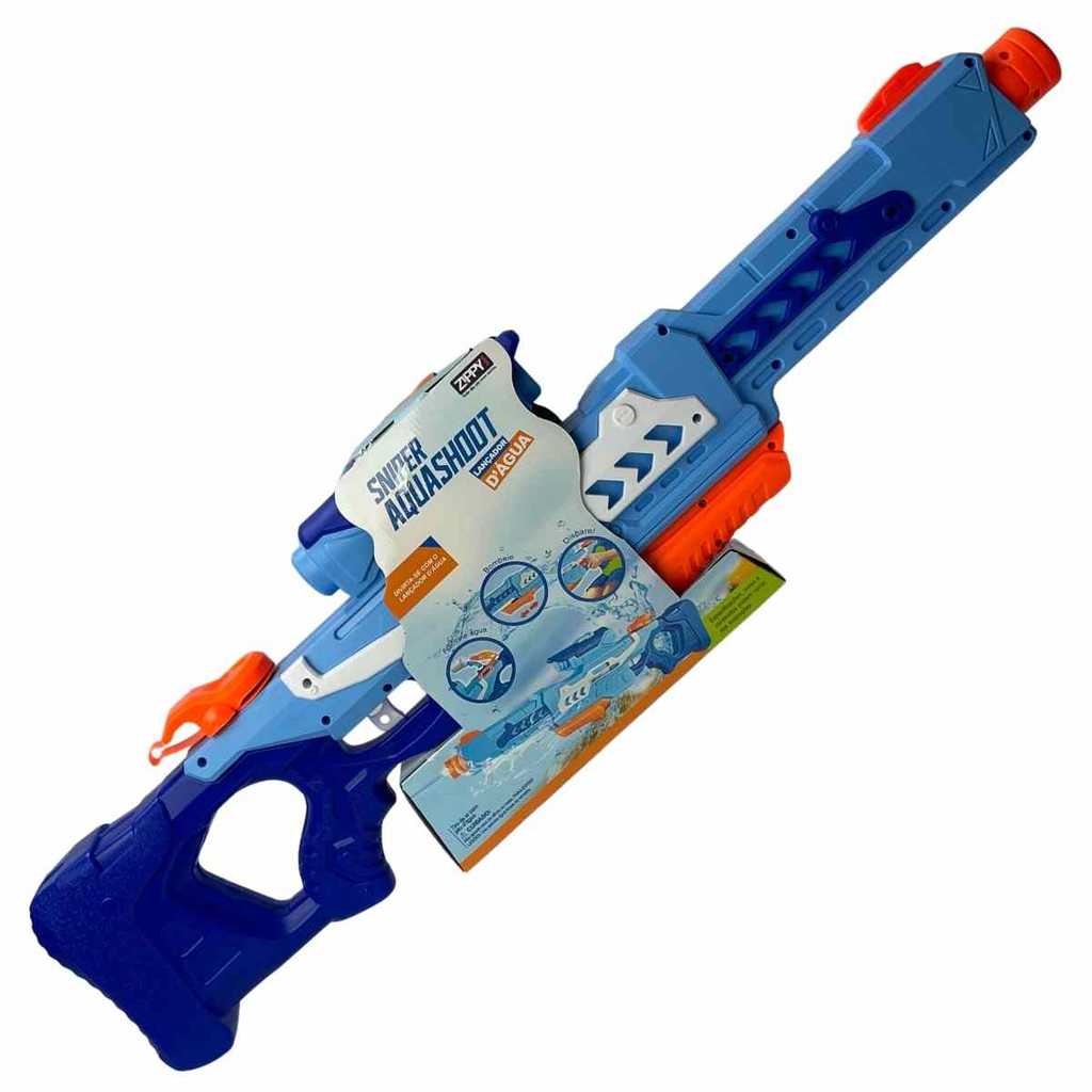 Lançador Agua Sniper 76cm Brinquedo Piscina Alcança ate 8m 1200ml Zippy