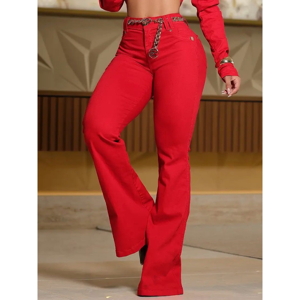 Calça Flare com Cinto Corrente Premium Pit Bull Jeans 88575