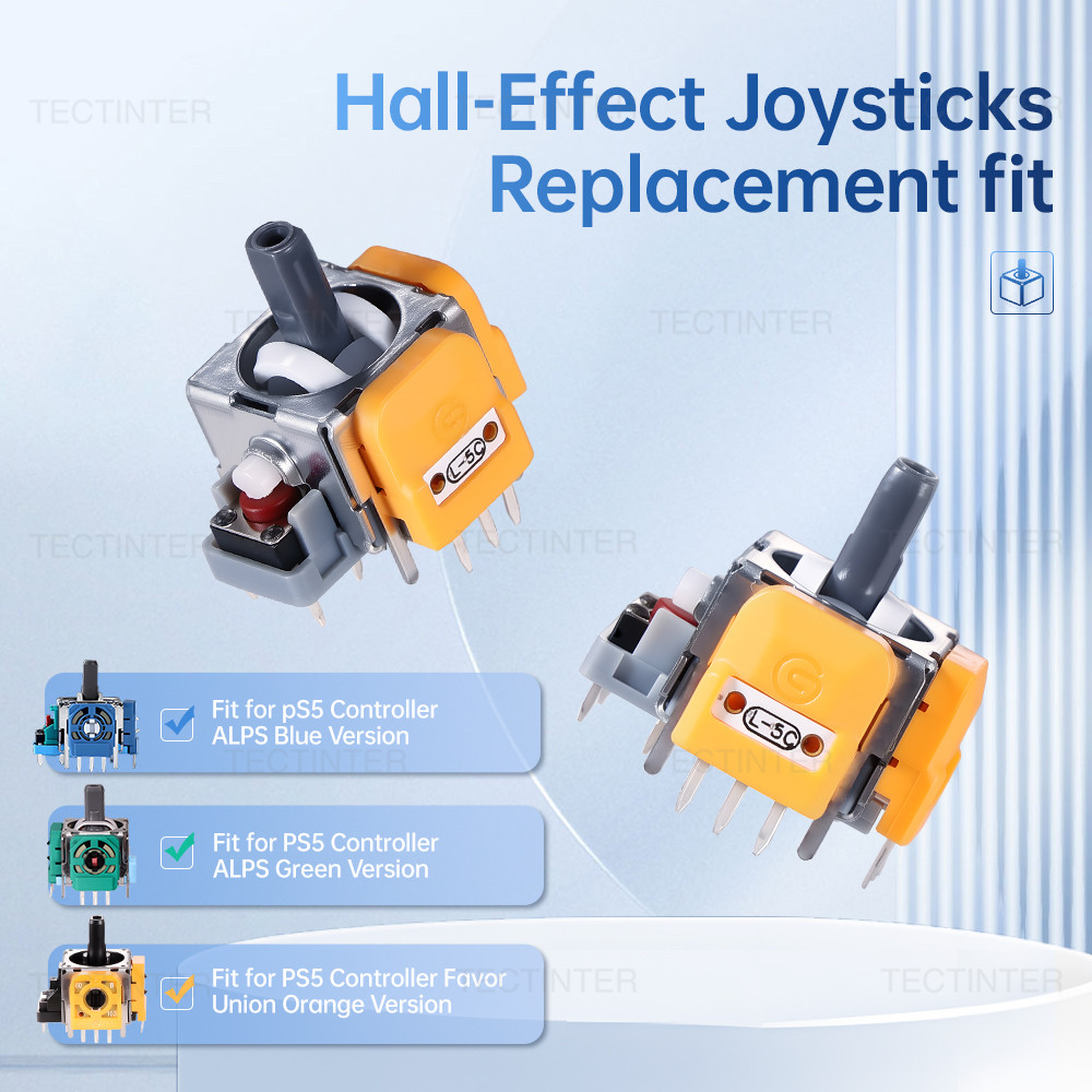 Substituição de Joysticks Hall Effect 3D Analógicos para Controle PS5, Peças de Reparo para Manípulos de Jogo,