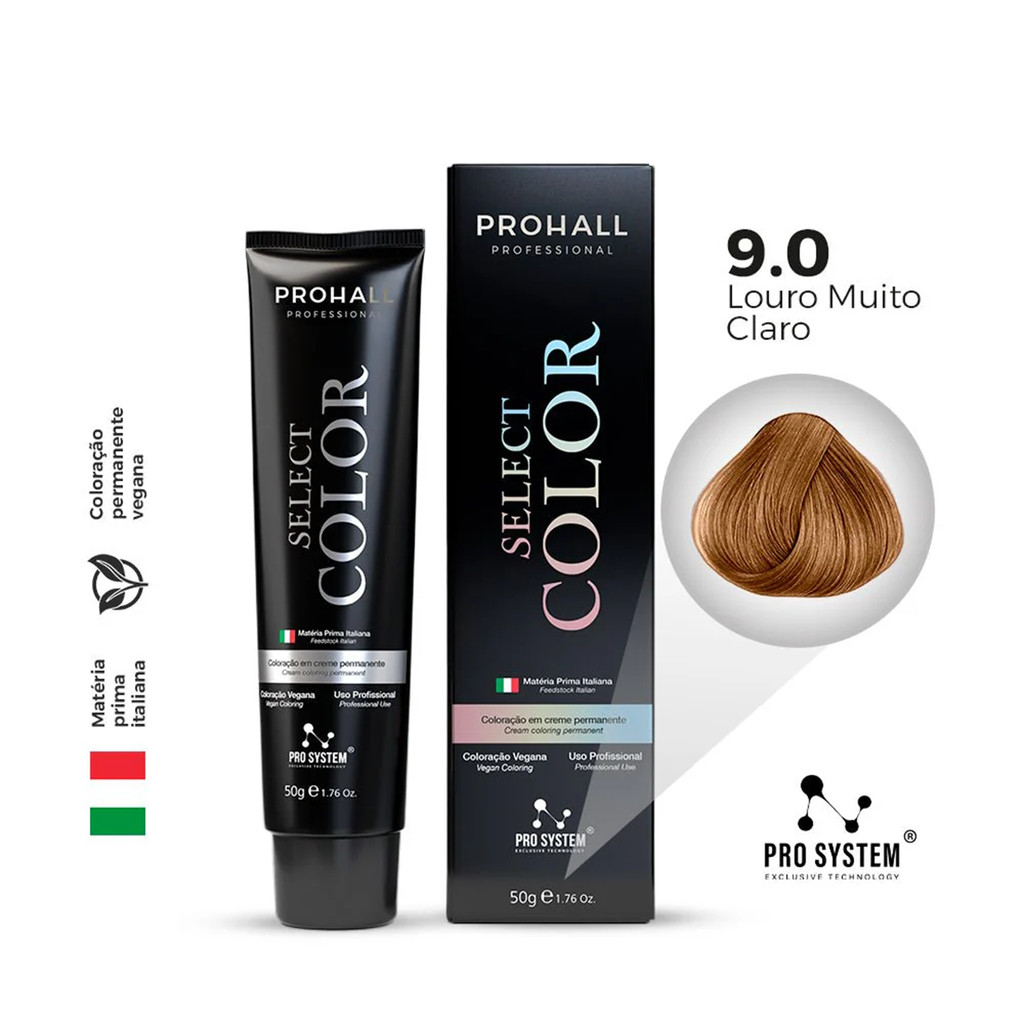 ProHall Coloração Permanente P/ Cabelo Louro Muito Claro 9.0