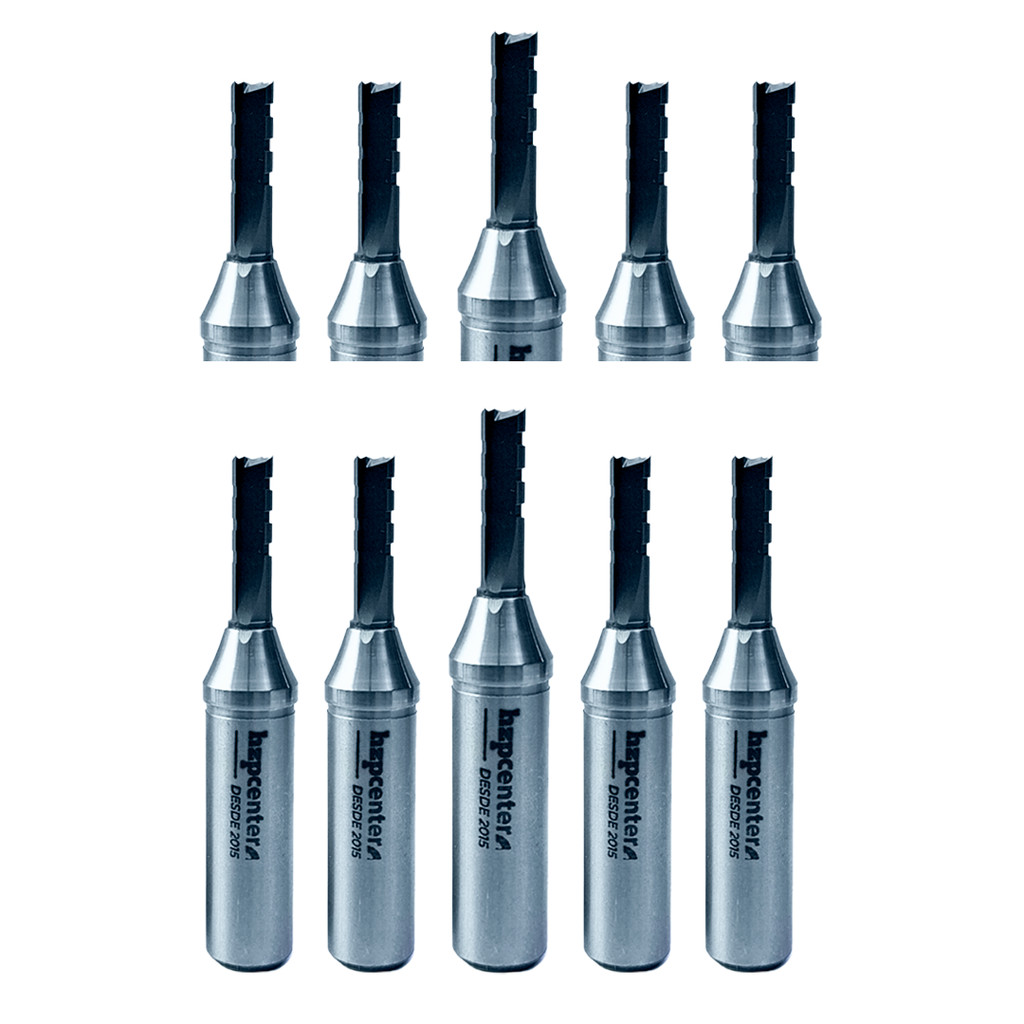 Kit 10x Fresa Router CNC Corte Ø6xAC20mmxHØ12,7mmx3 Cortes