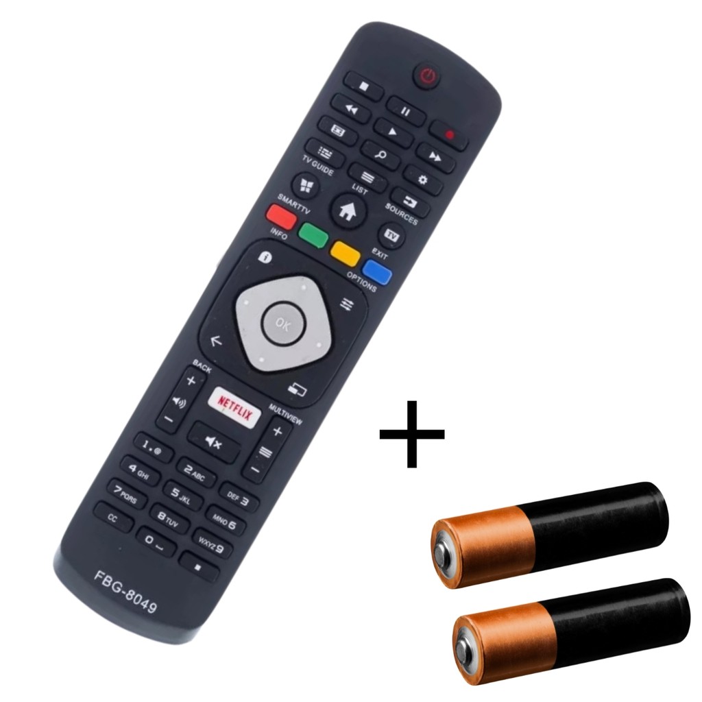 Controle Remoto Para Smart Tv Philips Led FBG 8049 Sky 8049 VC 8207 RBR 8049 MAXX 8049 32PHG5102/78