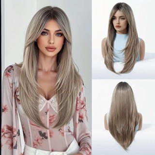Peruca Lace Wig Fibra Orgânica Lisa Longa Com Franja 70cm Top Hair SCARLET-6A/85 em Oferta na Shopee