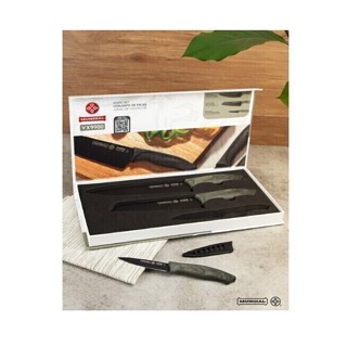Conjunto De Facas 3pç Pretas - Mundial (VX9900-3) em Oferta na Shopee