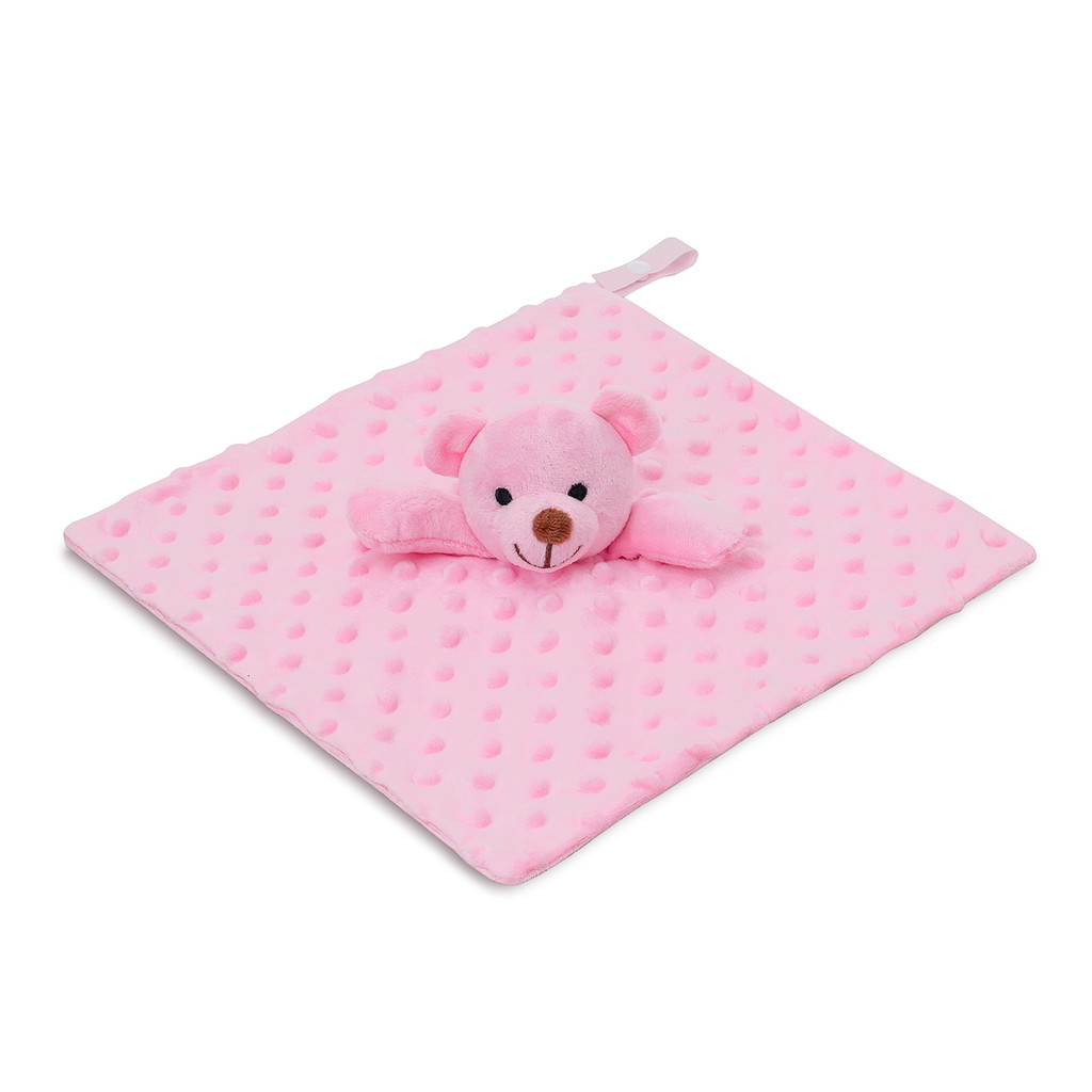 Naninha Bebê Loani Ursinho Pipoquinha Rosa com Prendedor em Oferta na Shopee