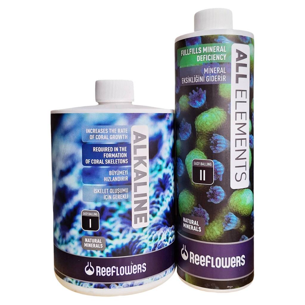 Suplemento Para Aquário Marinho Easy Balling ReeFlowers Alkaline 1000ml All Elements 500ml