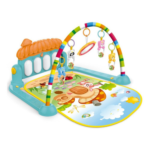 Tapete Infantil Bebê Importway Acolchoado Com Piano e Mobile Estampado